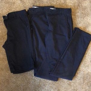 Girls navy blue uniform pants and shorts